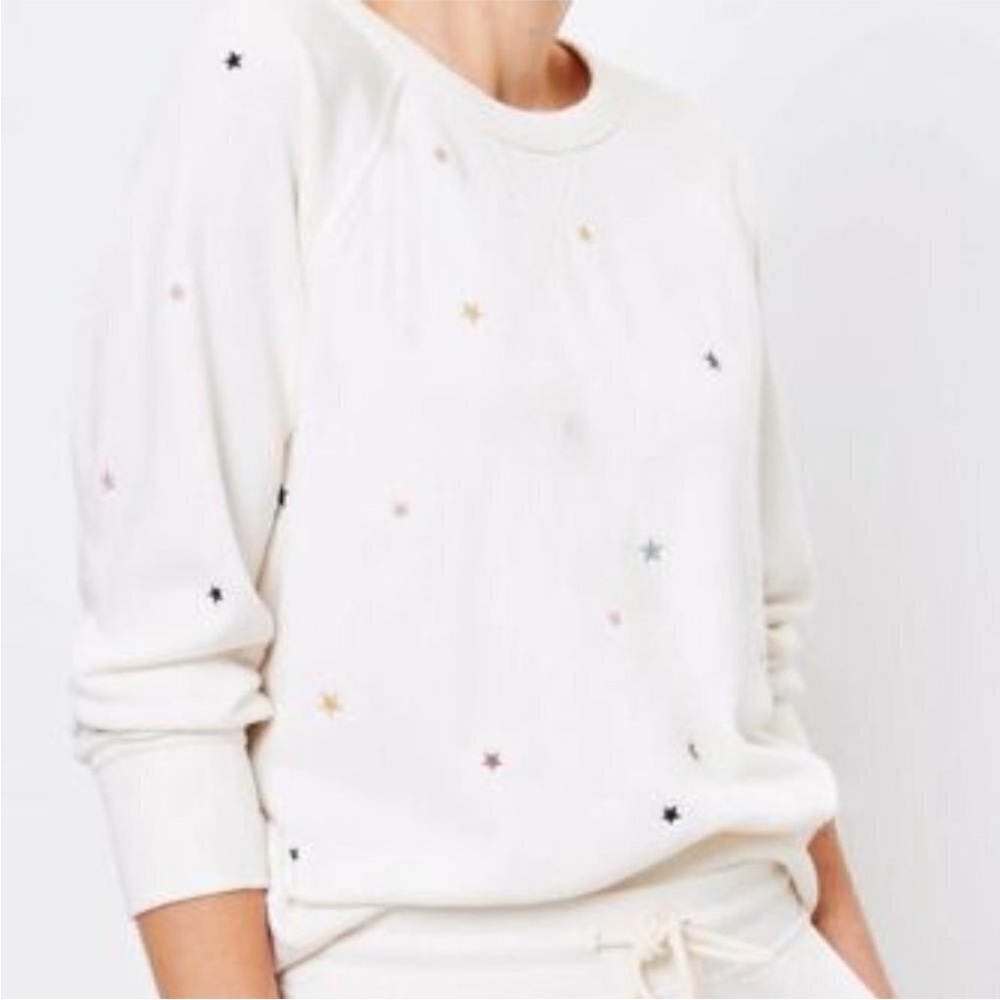 🌟 Lou & Grey NWT Embroidered Star Terry Sweatshirt - XL ✨